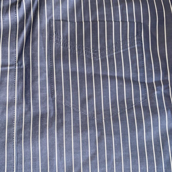 French Connection Mens X-Large Blue Striped Long Sleeve Shirt - Picture 5 of 12